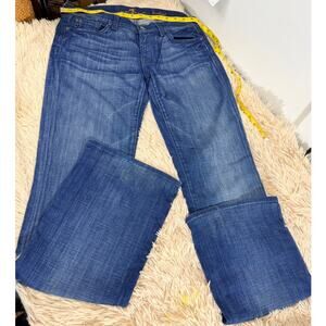 7 For All Mankind Bootcut Jeans Size 28 Blue Denim Crystal Flower Pocket